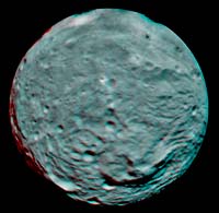 Anaglyph Image of Vesta's South Polar Region