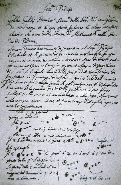 Ngày 07/01/1610, Galileo đã phát hiện ra 3 trong số 4 vệ tinh thuộc nhóm vệ tinh Galileo của Sao Mộc - manuscr1 / Thiên văn học Đà Nẵng